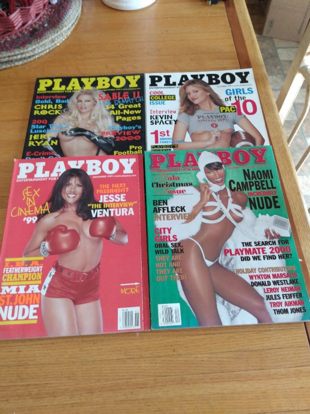 Vintage 1999 Playboy Magazines Sept. -Dec.
